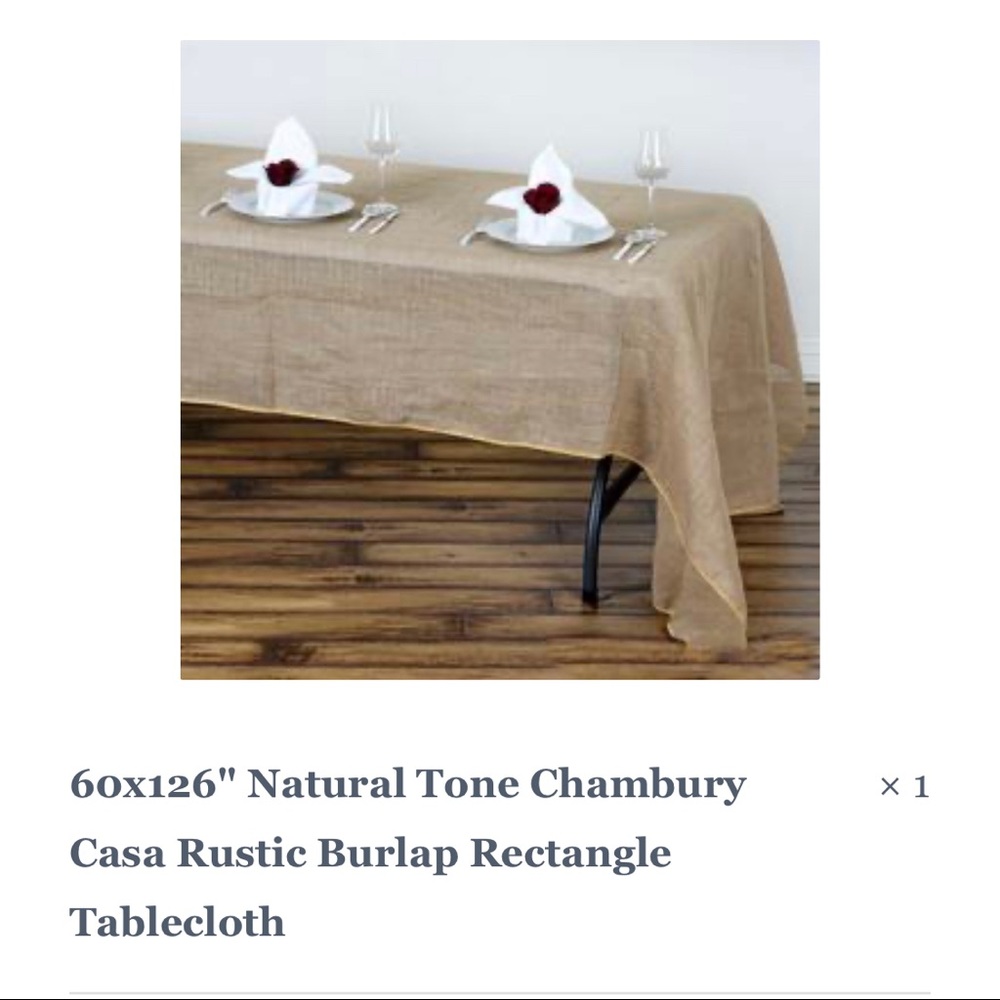 Burlap tablecloth